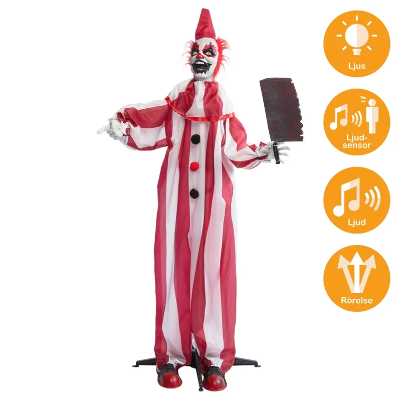 Prop animerad, clown chuckles 170 cm