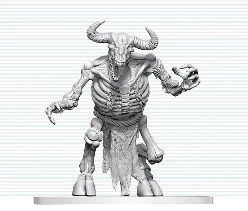 Dungeons & Dragons Nolzur's Marvelous Miniatures Omålad Minotaur Skeleton-miniatyr 17 cm