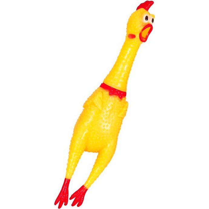 Skrikande gummikyckling, 38 cm