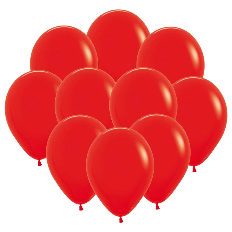 Ballonger, vallmoröd 30 cm 10 st