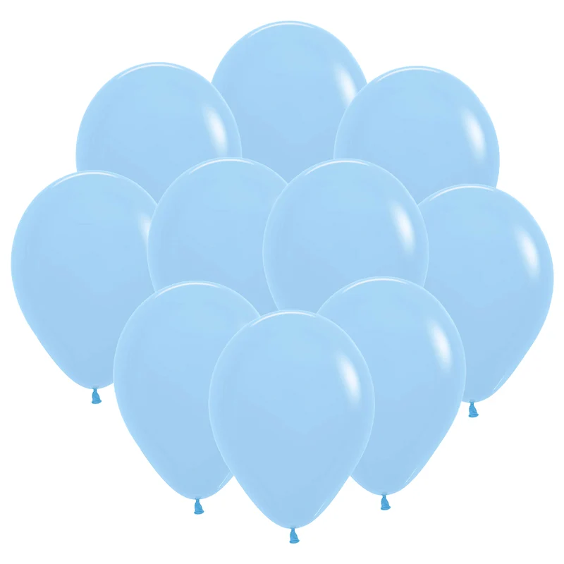 Ballonger, matta blå pastell 10 st