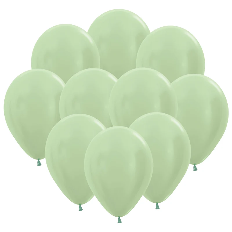 Ballonger, satin grön 10 st
