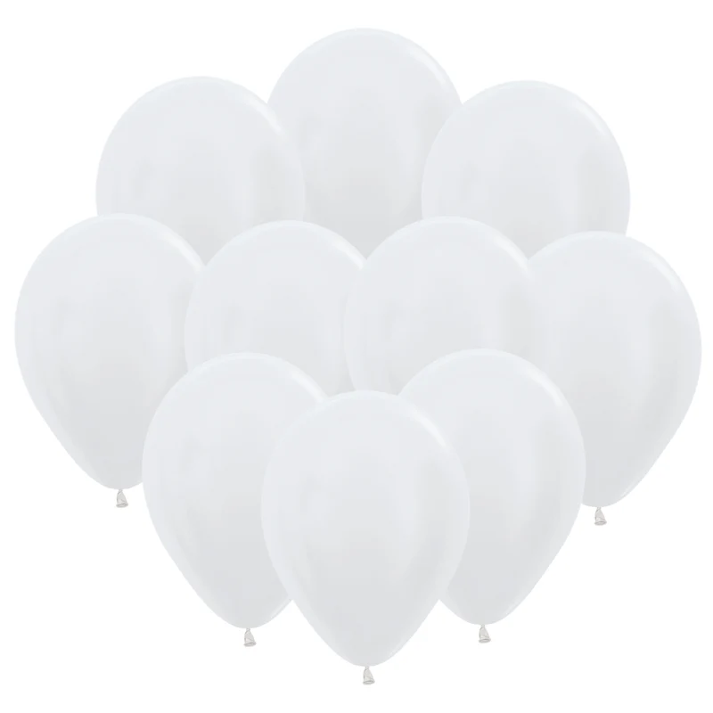 Ballonger, satin vit 10 st
