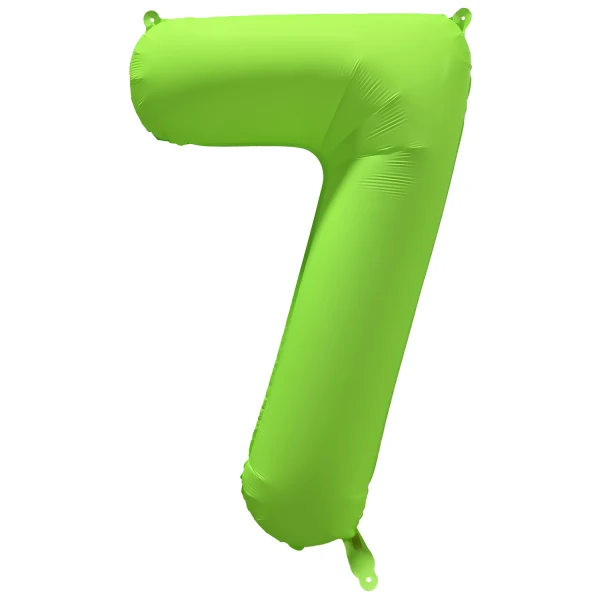 Folieballong siffra, 7 neon grön 86 cm