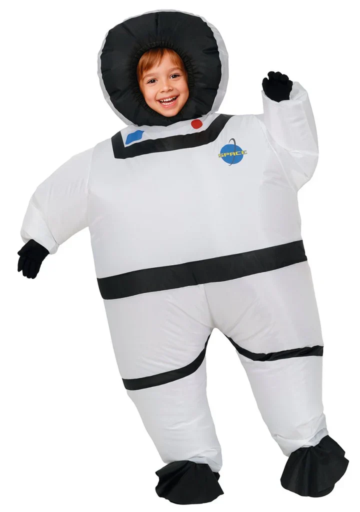 Uppblåsbar barndräkt, astronaut 7-9 år