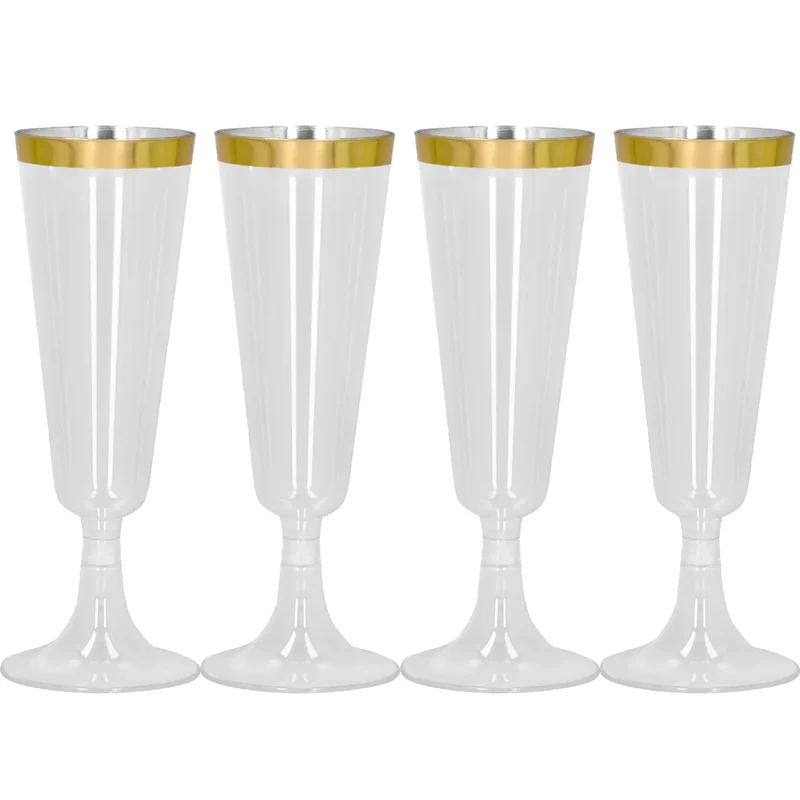 Plastglas, guld 4 st