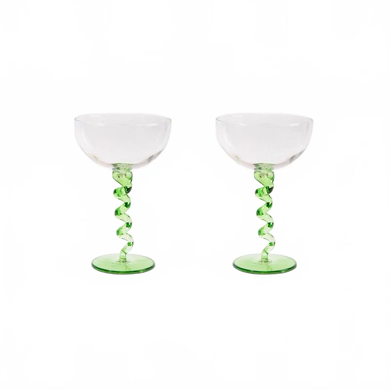 Coupeglas Spiral Green 2-pack
