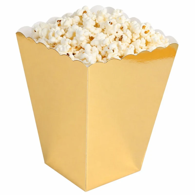 Popcornboxar, guld 6 st