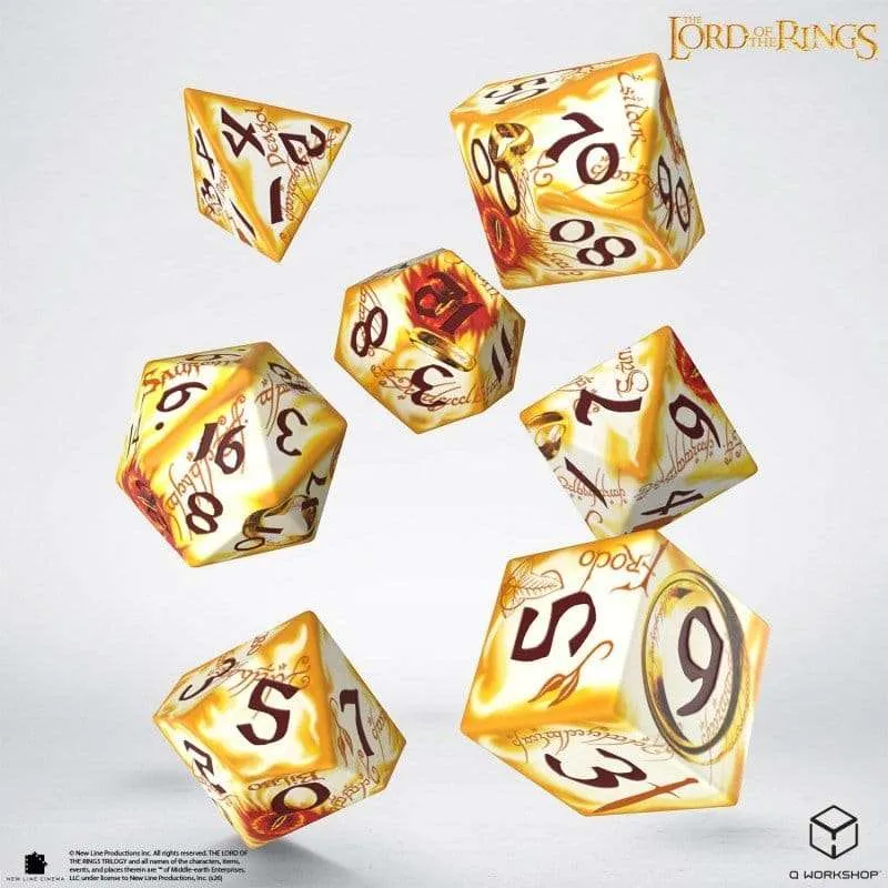 The Lord of the Rings Full Art Dice Set of 7 Ring-bearers (Whitefire Radiance)