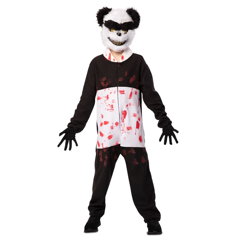 Barndräkt, zombie panda 122/134 cl