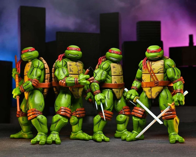 Teenage Mutant Ninja Turtles (Mirage Comics) 4-pack actionfigurer – Leonardo, Raphael, Michelangelo och Donatello, 18 cm