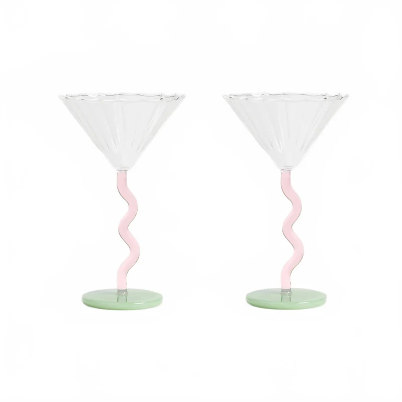 Coupeglas Curve Pink 2-pack