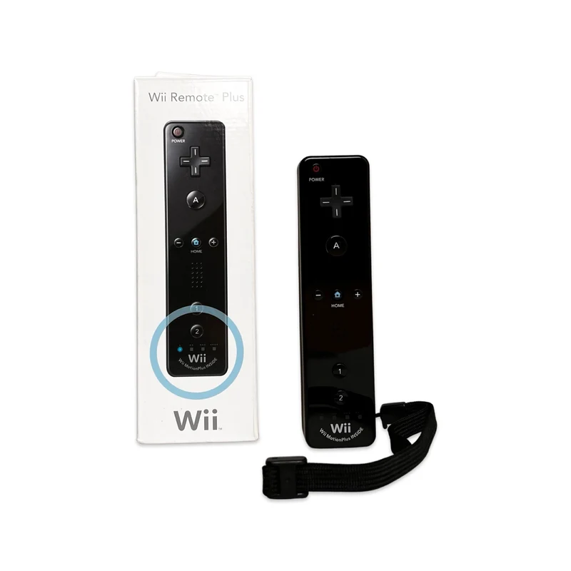 Svart Nintendo Wii Original Kontroll Med Inbyggd Wii Motion Plus I Kartong