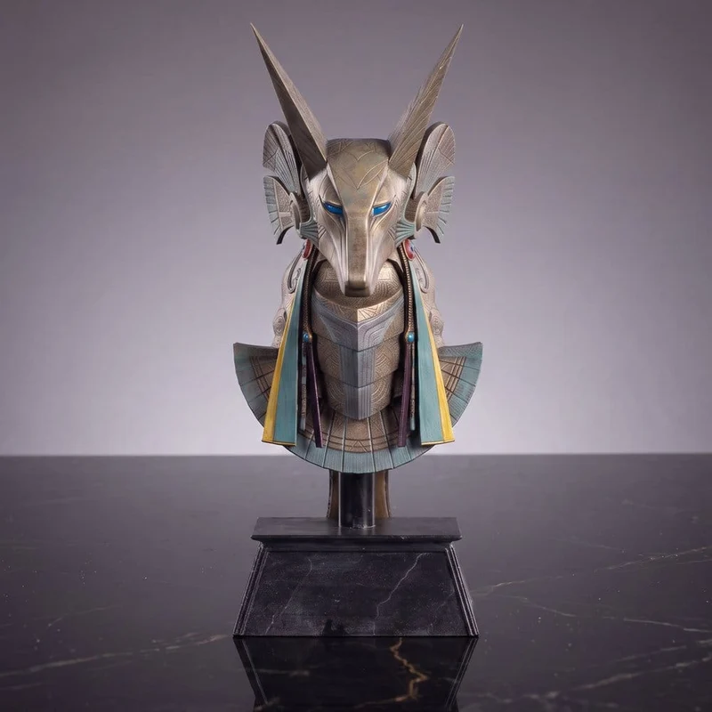 Stargate skrivbordsreplika Jackal Guard Helmet Anubis 15 cm