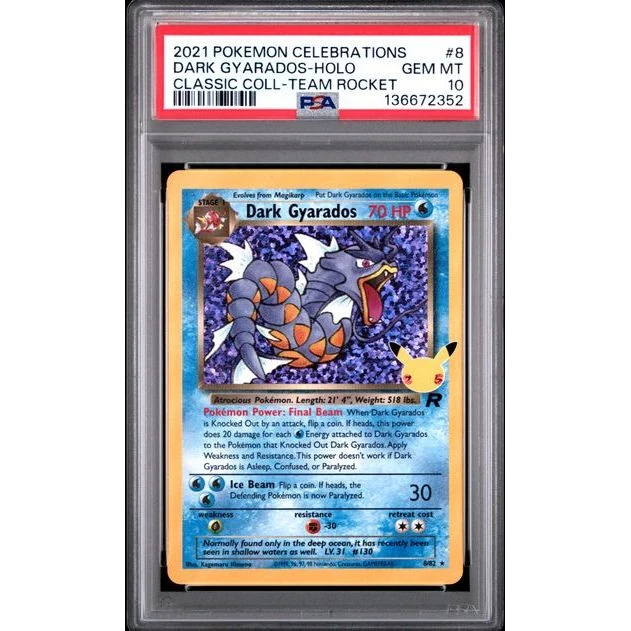 Pokémon TCG: Dark Gyarados Holo #8 PSA 10 - Celebrations