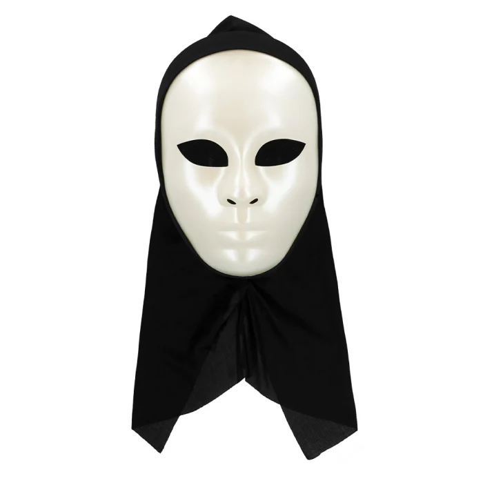 Mask, mim med vit huva