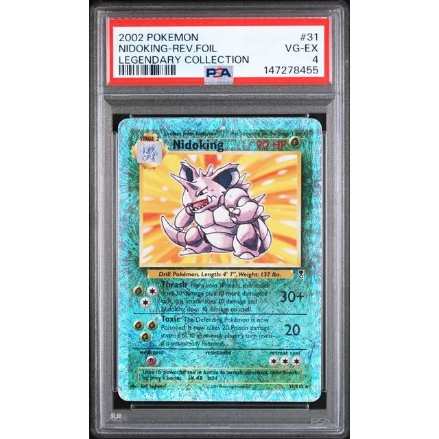 Pokémon TCG: Nidoking Reverse Holo #31 PSA 4 - Legendary Collection