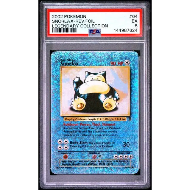 Pokémon TCG: Snorlax Reverse Holo #64 PSA 5 - Legendary Collection