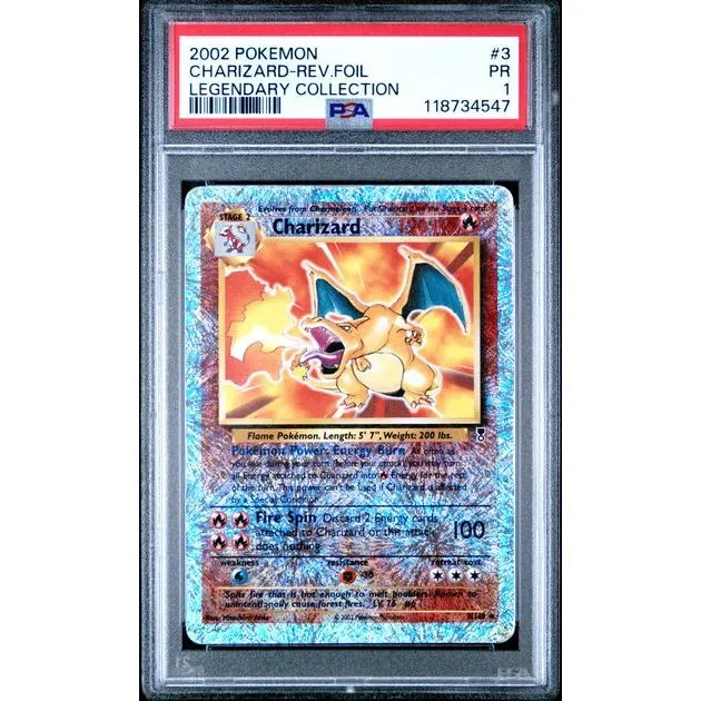 Pokémon TCG: Charizard Reverse Holo #3 PSA 1 - Legendary Collection
