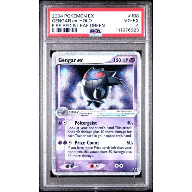 Pokémon TCG: Gengar Ex Holo #108 PSA 4 - FireRed & LeafGreen