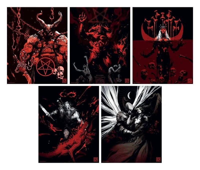 Diablo konsttrycksset med fem litografier Limited Edition 36 x 28 cm