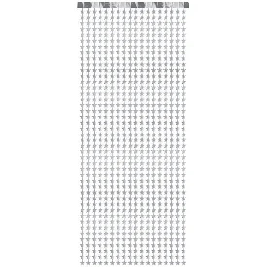 Glitterdraperi, stjärnor silver 100x245 cm