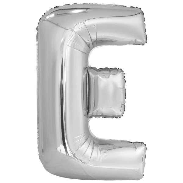 Folieballong, bokstav silver E 86 cm