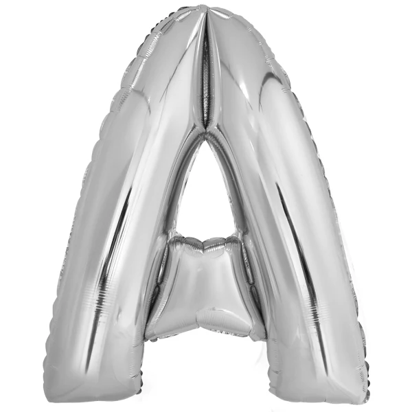 Folieballong, bokstav silver A 86 cm