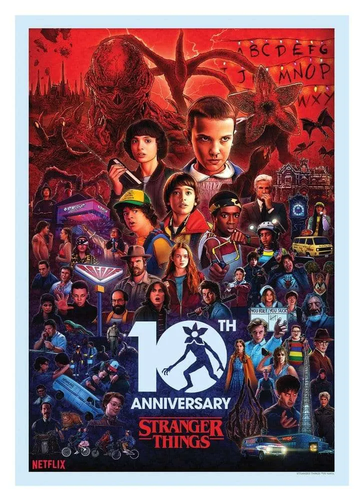 Stranger Things Konsttryck 10-årsjubileum Limited Edition 21 x 42 cm