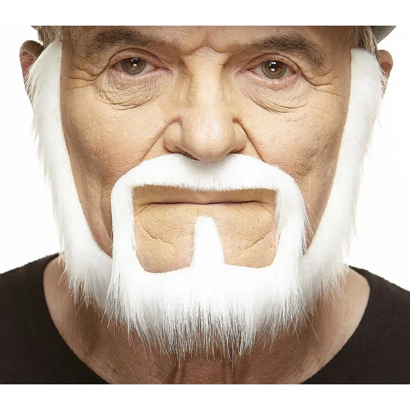 Mustasch med skägg, captain vit