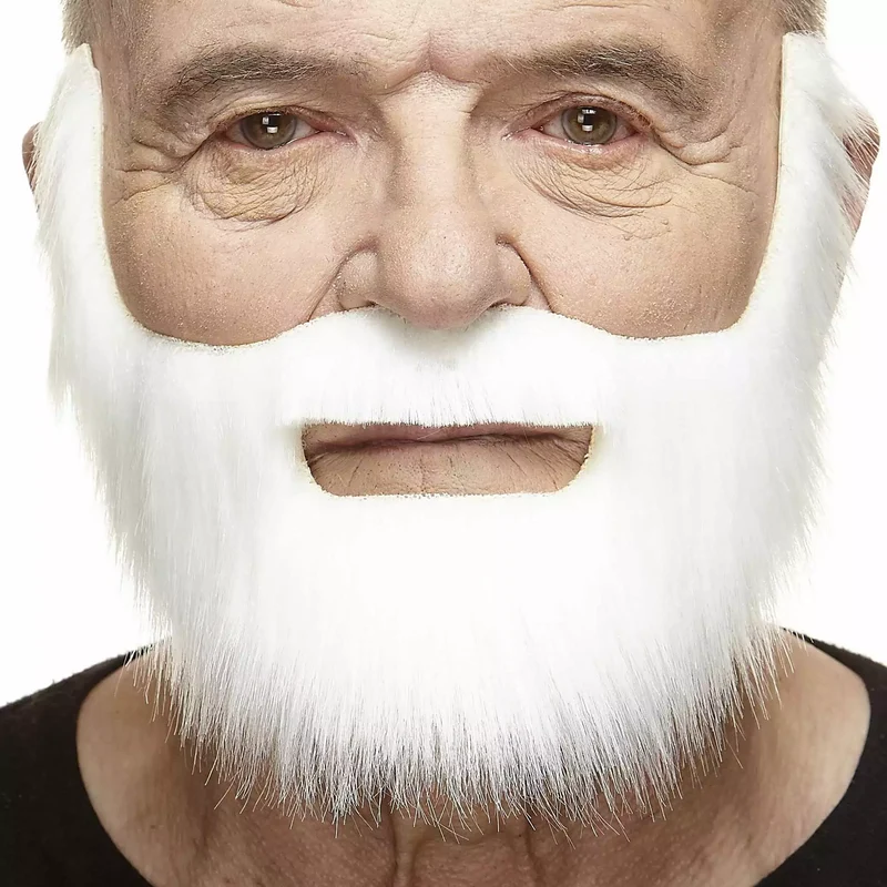 Mustasch med skägg, fisherman vit