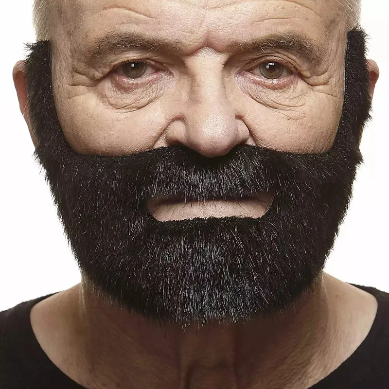 Mustasch med skägg, fisherman svart