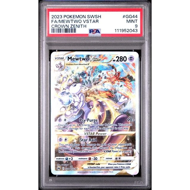 Pokémon TCG: Mewtwo Vstar #GG44 PSA 9 - Crown Zenith