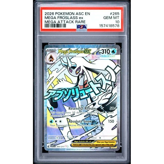 Pokémon TCG: Mega Froslass Ex #265 PSA 10 - Ascended Heroes