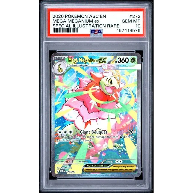 Pokémon TCG: Mega Meganium Ex #272 PSA 10 - Ascended Heroes