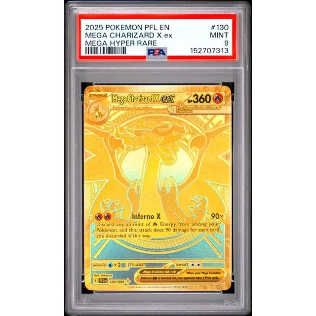Pokémon TCG: Mega Charizard X Ex #130 PSA 9 - Phantasmal Flames