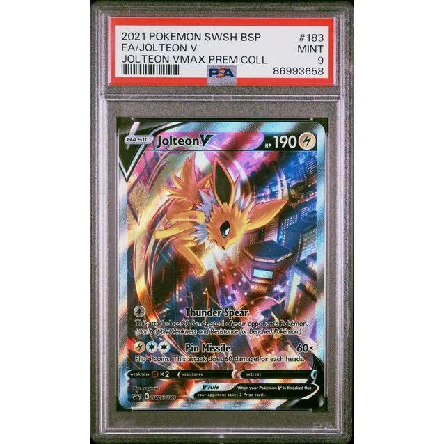 Pokémon TCG: Jolteon V #183 PSA 9 - Sword & Shield Black Star Promo
