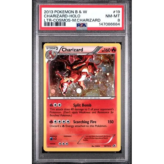 Pokémon TCG: Charizard Holo #19 PSA 8 - Legendary Treasures