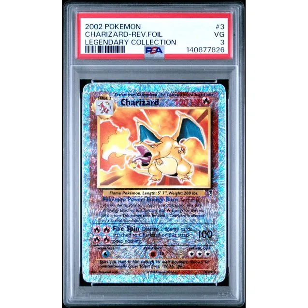 Pokémon TCG: Charizard Reverse Holo #3 PSA 3 - Legendary Collection