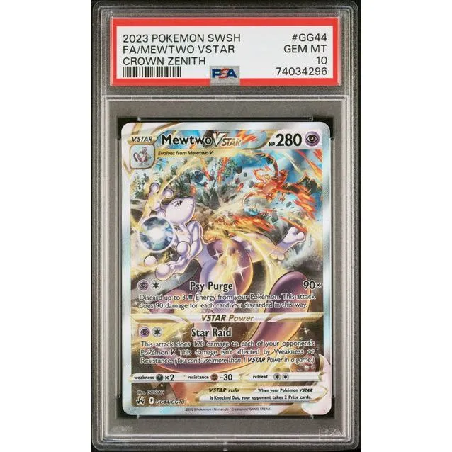Pokémon TCG: Mewtwo Vstar #GG44 PSA 10 - Crown Zenith
