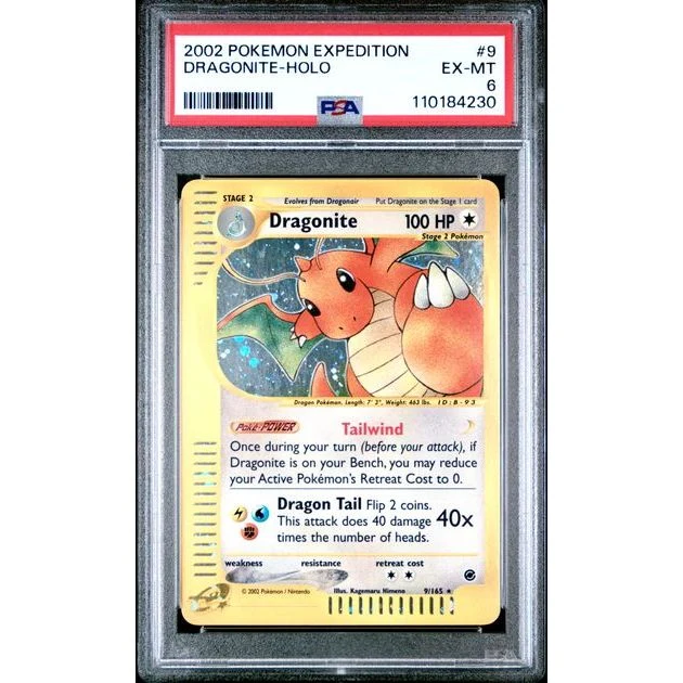 Pokémon TCG: Dragonite Holo #9 PSA 6 - Expedition Base Set