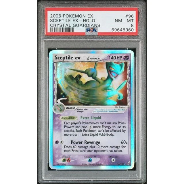 Pokémon TCG: Sceptile Ex Holo #96 PSA 8 - Crystal Guardians