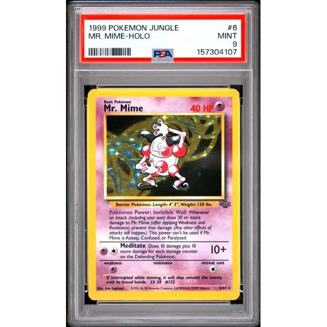 Pokémon TCG: Mr. Mime Holo #6 PSA 9 - Jungle