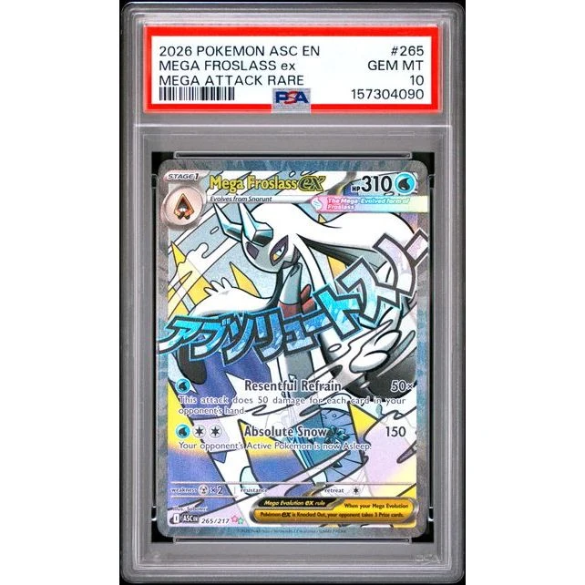 Pokémon TCG: Mega Froslass Ex #265 PSA 10 - Ascended Heroes