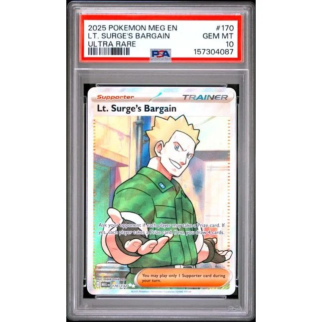 Pokémon TCG: Lt. Surge's Bargain #170 PSA 10 - Mega Evolution
