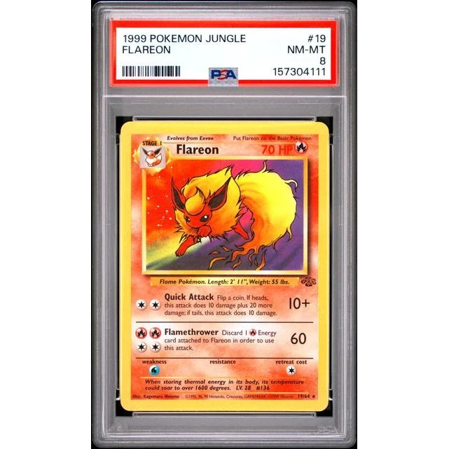 Pokémon TCG: Flareon #19 PSA 8 - Jungle