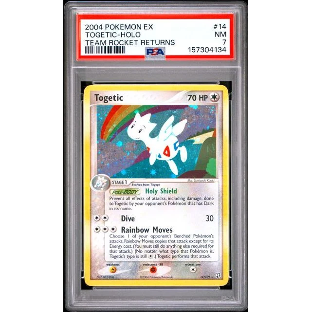 Pokémon TCG: Togetic Holo #14 PSA 7 - Team Rocket Returns
