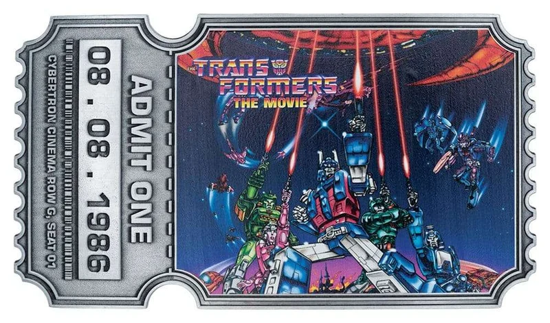 Transformers Replica The Movie 40th Anniversary filmbiljett Limited Edition 9 x 16 cm