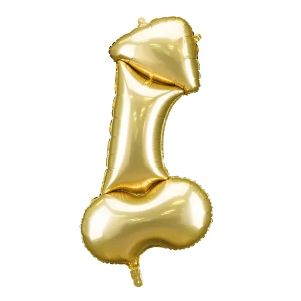 Folieballong, penis guld 55x112 cm