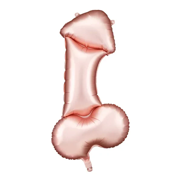 Folieballong, penis roséguld 55x112 cm